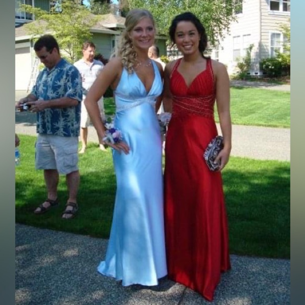 Red Backless Prom Dress - Picture 3 of 3